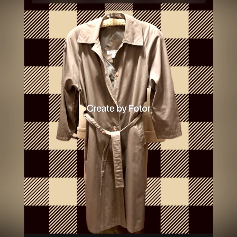 BREM Rainwear Womens Size 10 Trench Coat Belt Khaki